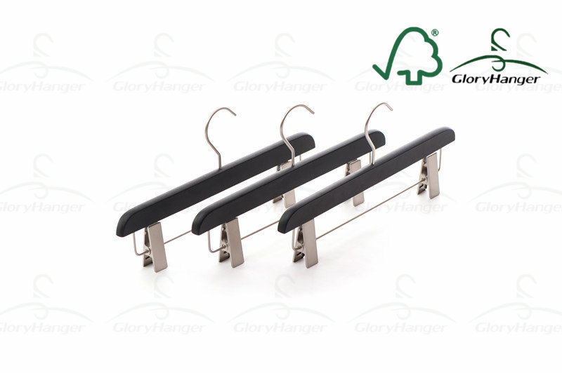 Luxury Wood Pants Hanger with Rubber Painting