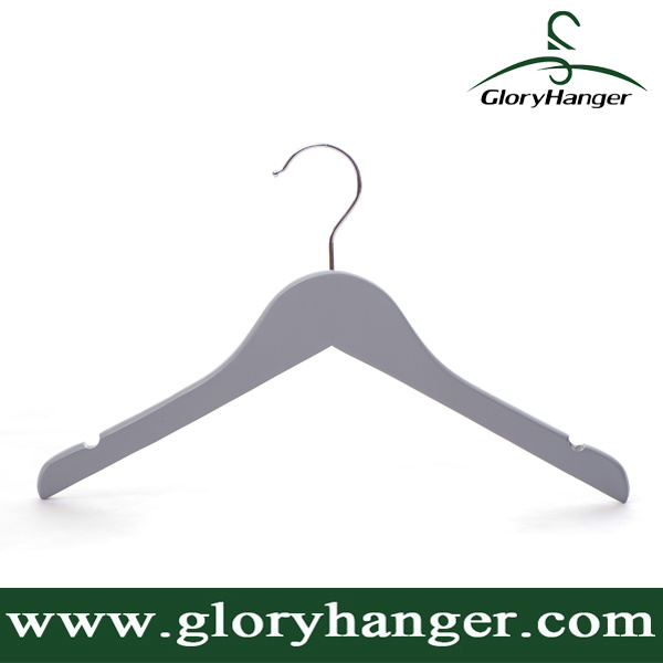 High Quality Grey Wooden Garment Hanger for Clothes