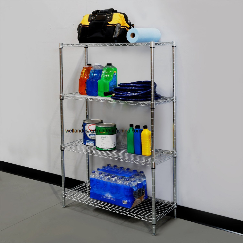 Garage Tools Storage 4-Tier NSF Chrome Steel Wire Shelving