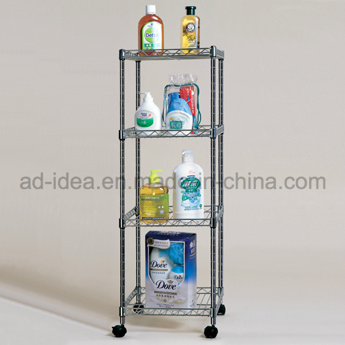 Multi-Function Bathtub Rack, 3 Tiers Adjustable Chrome Metal Wire Shelf