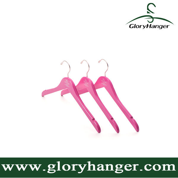 Pink Paiting Wooden Clothes Hanger