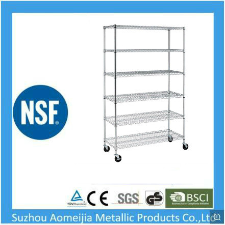 NSF Household Light Duty 6 Tiers Chrome Metal Wire Shelving Manufacture