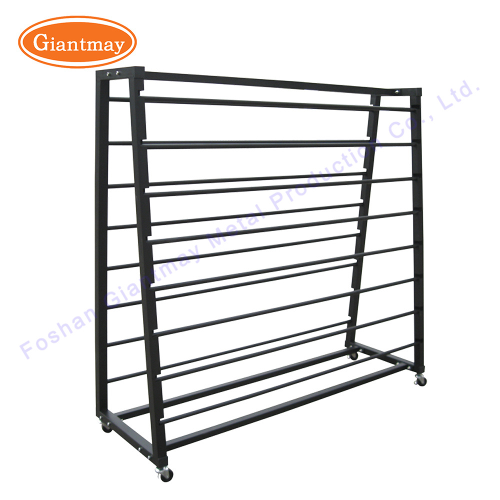 Heavy Duty Metal Double Sides Trade Show Fabric Roll Display Rack