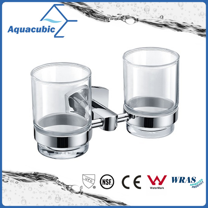 Modern Chromed Brass Double Tumbler Holder (AA7715B)