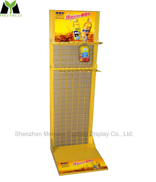 Large Metal Floor Standing Drink Display Rack for Supermarket