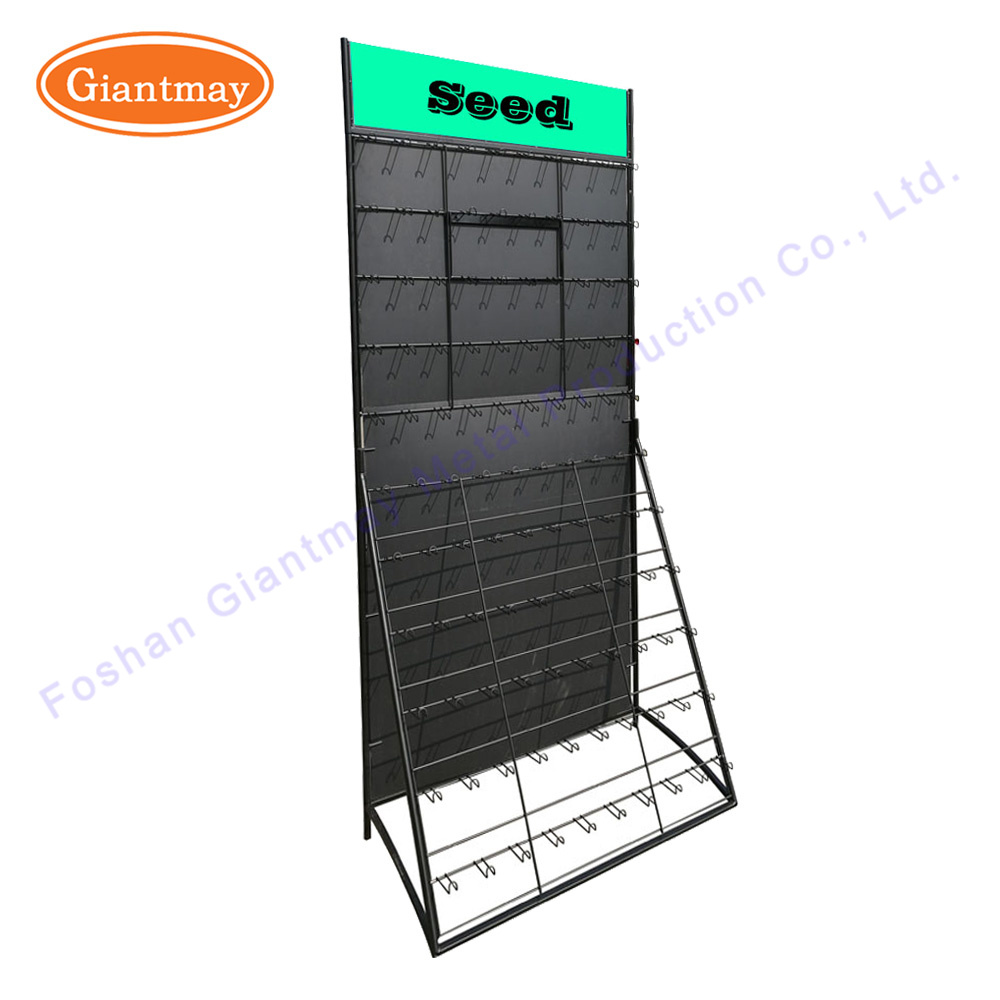 Floor Standing Metal Powder Coated Store Garden Seed Display Rack.