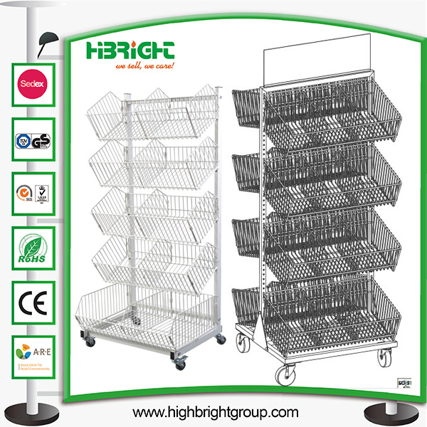 Display Wire Basket Metal Display Stand