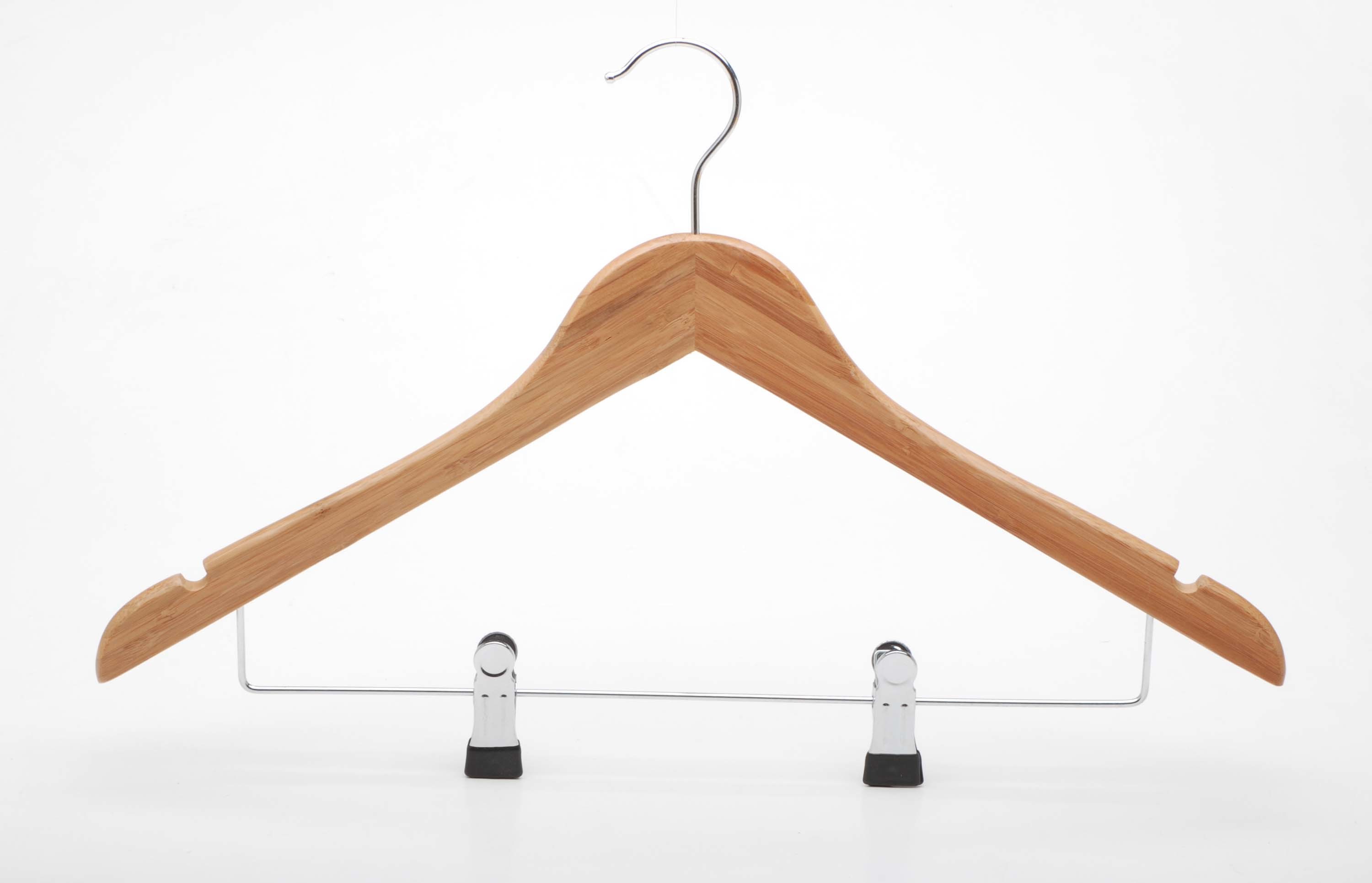 Bamboo Shirt/Trousers Hanger with Clips