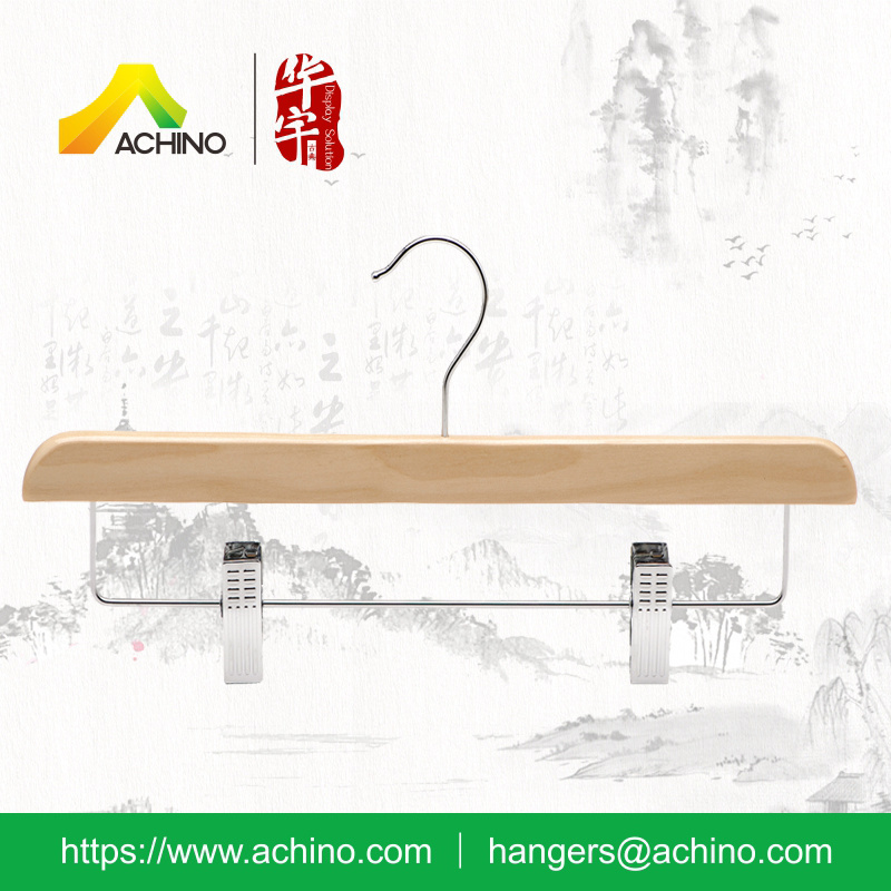 Wooden Pant Hangers with Clips