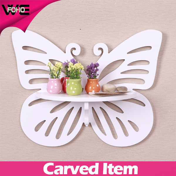 Good Quality Modern Wood Plastic Material Carved Display Shelf