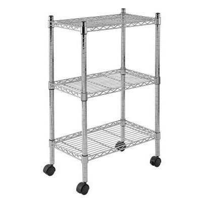 3-Layer Mobile Heavy Duty Wire Shelving