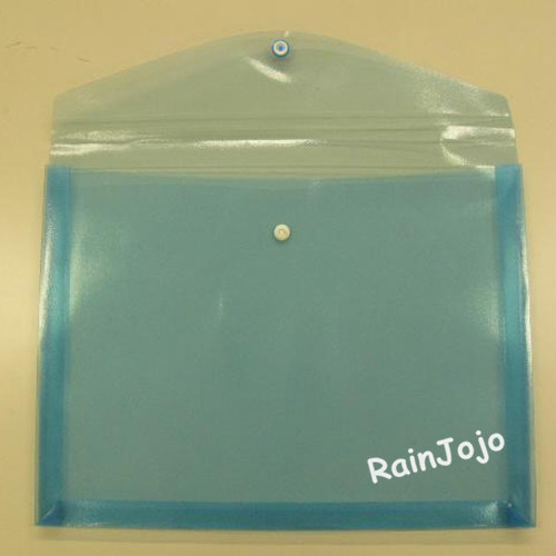 Clear A4 Document/File Snap PVC Bag with Button