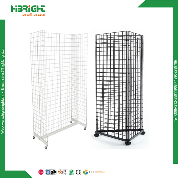 Shopping Mall Gridwall Metal Display Stand Retail Racking Units Supermarket Shelves Display Shelf