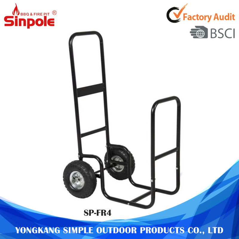 2-Wheel for Easy Transportation Steel Storage Firewood Racks