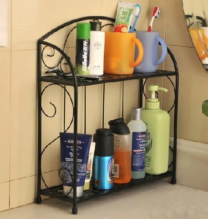 Elegant Housware Iron Storage Rack Using Bathroom