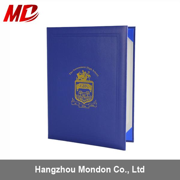 Gold Stamping High Quality Leather Document Holder