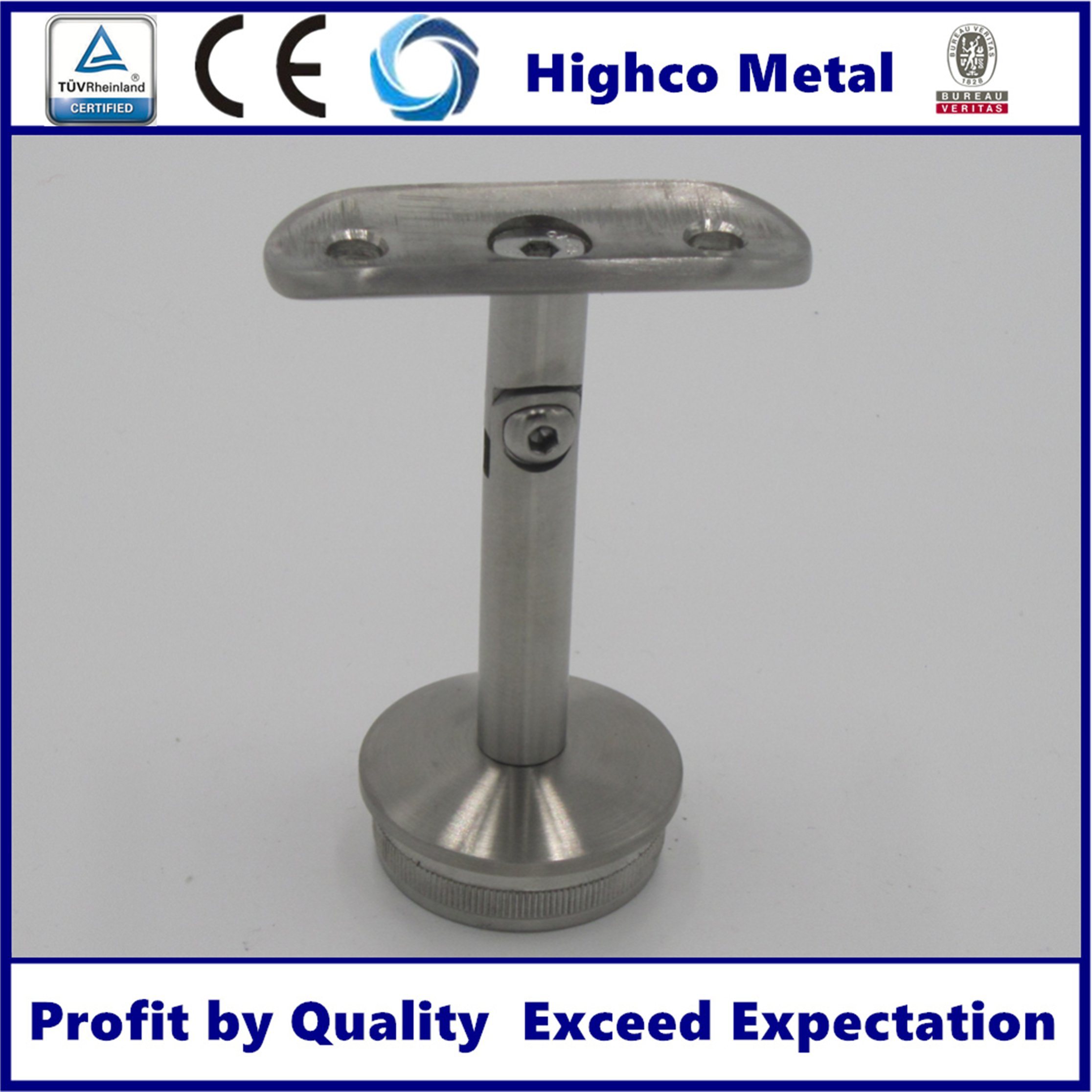 Adjustable Tube Support for Glass Railing, Balustrade and Handrail