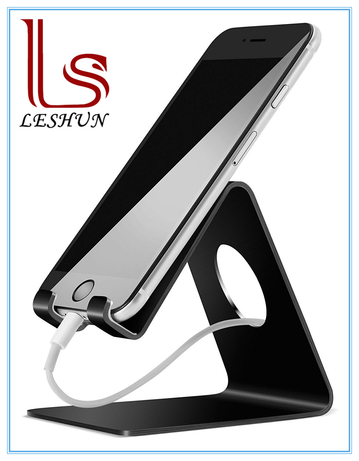 Cell Phone Stand with Accessories Desk - Black