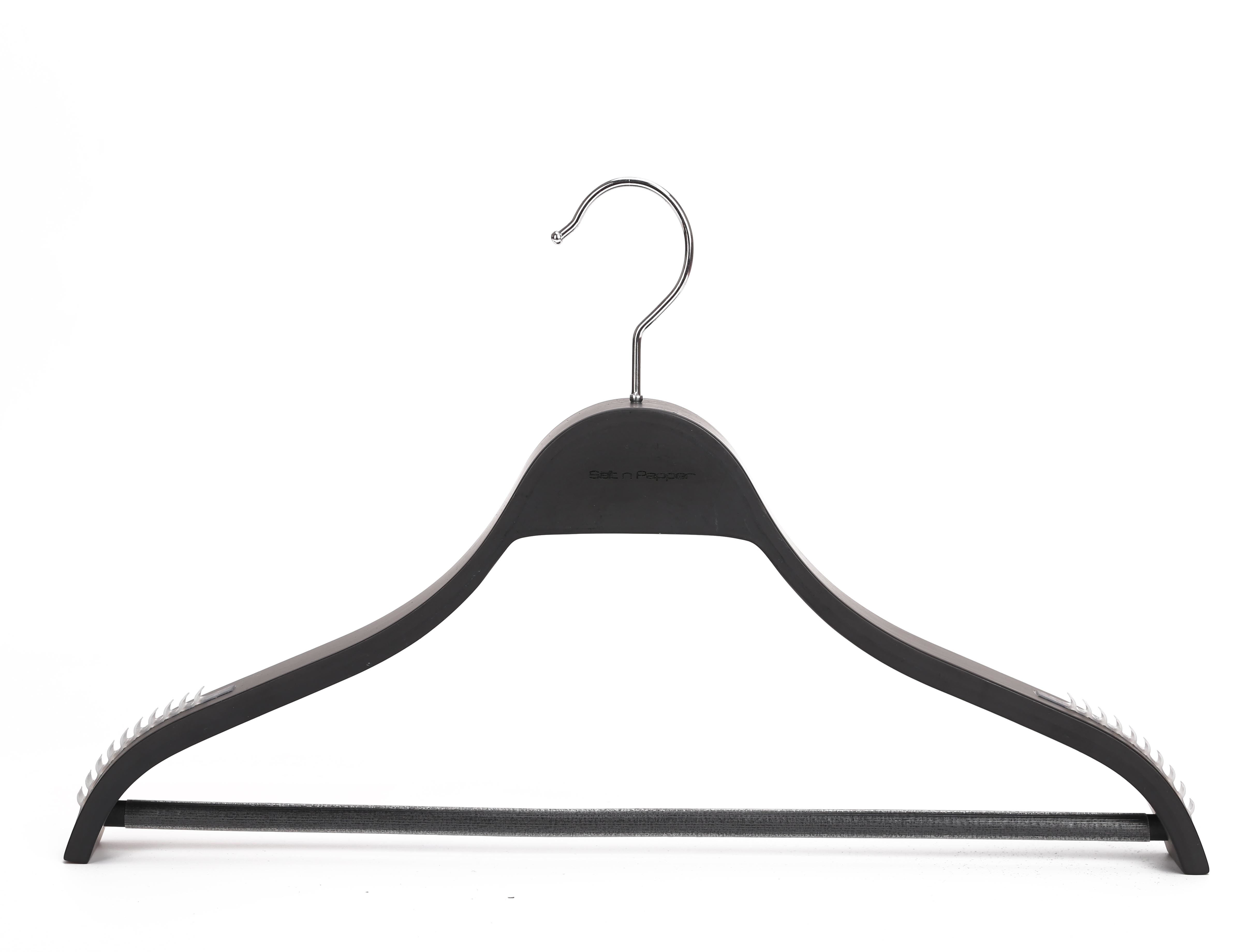 Top Grade Black Plastic Hangers Factory for Clothes with Bar