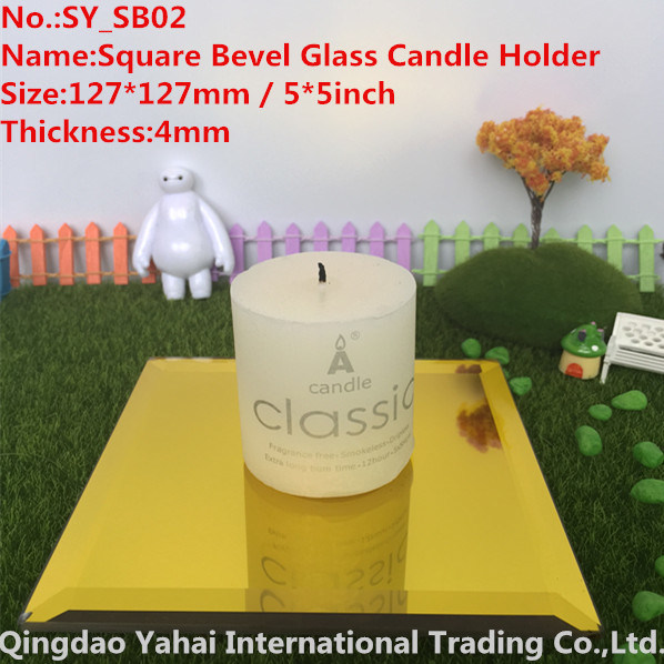 4mm Yellow Glass Candle Holder