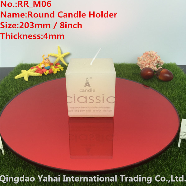 5mm Medium Round Red Glass Candle Holder