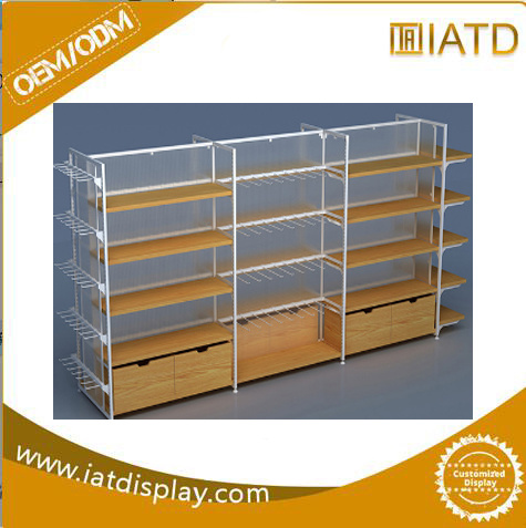 Pop up Wooden Display Storage Supermarket Shelf