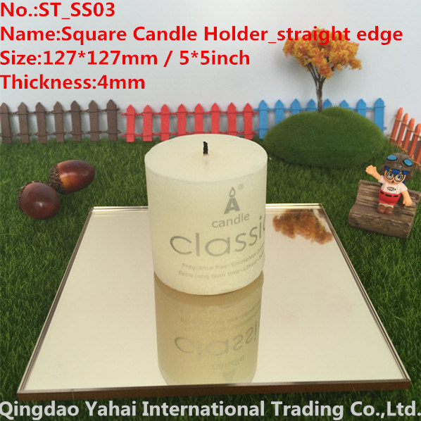 4mm Brown Straight Edge Glass Candle Holder