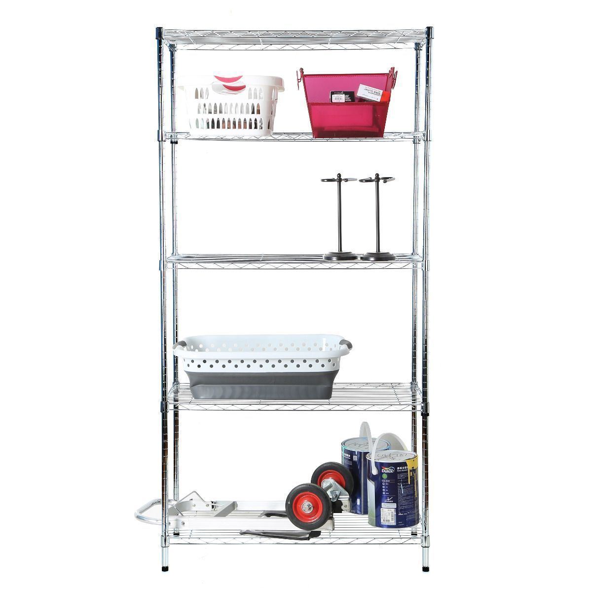 Moden 4 Tier Wire Shelving Unit Deep Ventilation Shelves Garage Tool Storage Rack Organizer