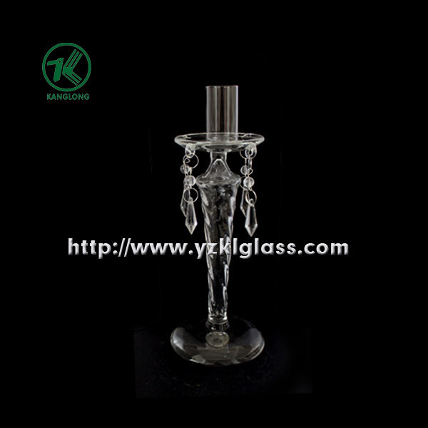 Glass Candle Holder for Party Decoration with Single Post (DIA8*22)