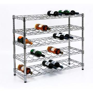 Adjustable 5 Tiers Steel Wine Bottle Display Rack (WR903590A5C)