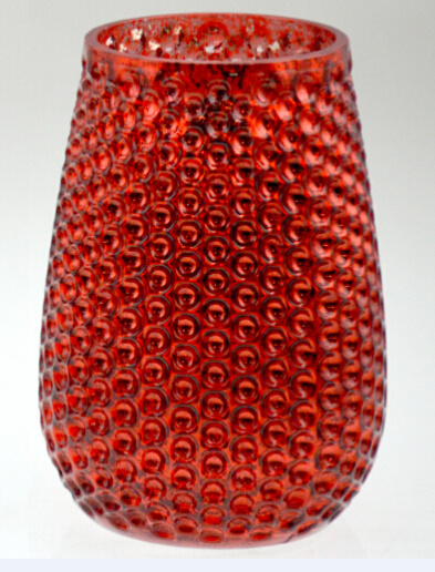 Small Red Pineapple with Dotted Pattern Candle Holder