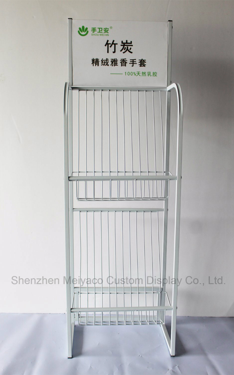 Powder Coat Customizable Logo Metallic Wire Glove Display Stand/Rack