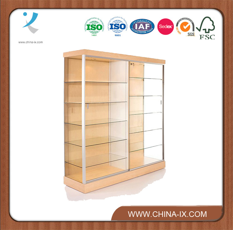 Customized Large Display Case with Glass Back & Sliding Door