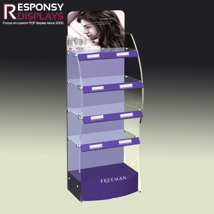 Floor Permanent Cosmetics Plexiglass Display Rack