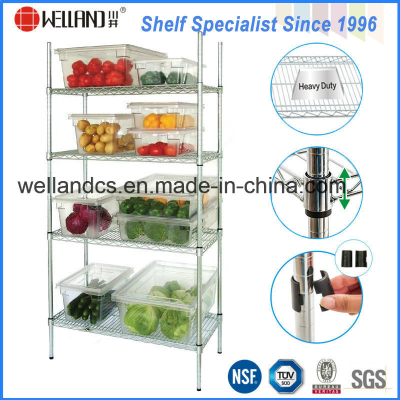 Adjustable Chrome Metal Wire Vegetable Storage Rack for Hotel