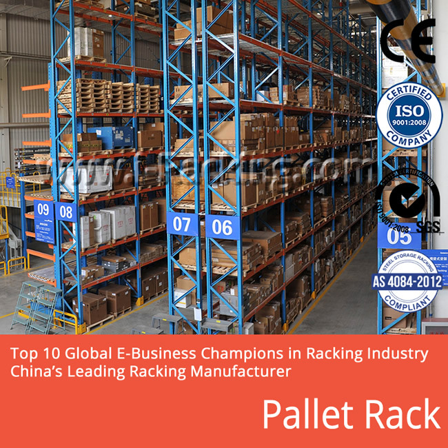 Heavy Duty Stacking Steel Pallet Racking / Adjustable Storage Solutions Metal Industrial Shelf