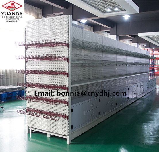 Cold Roll Steel Gondola Supermarket Display Shelving