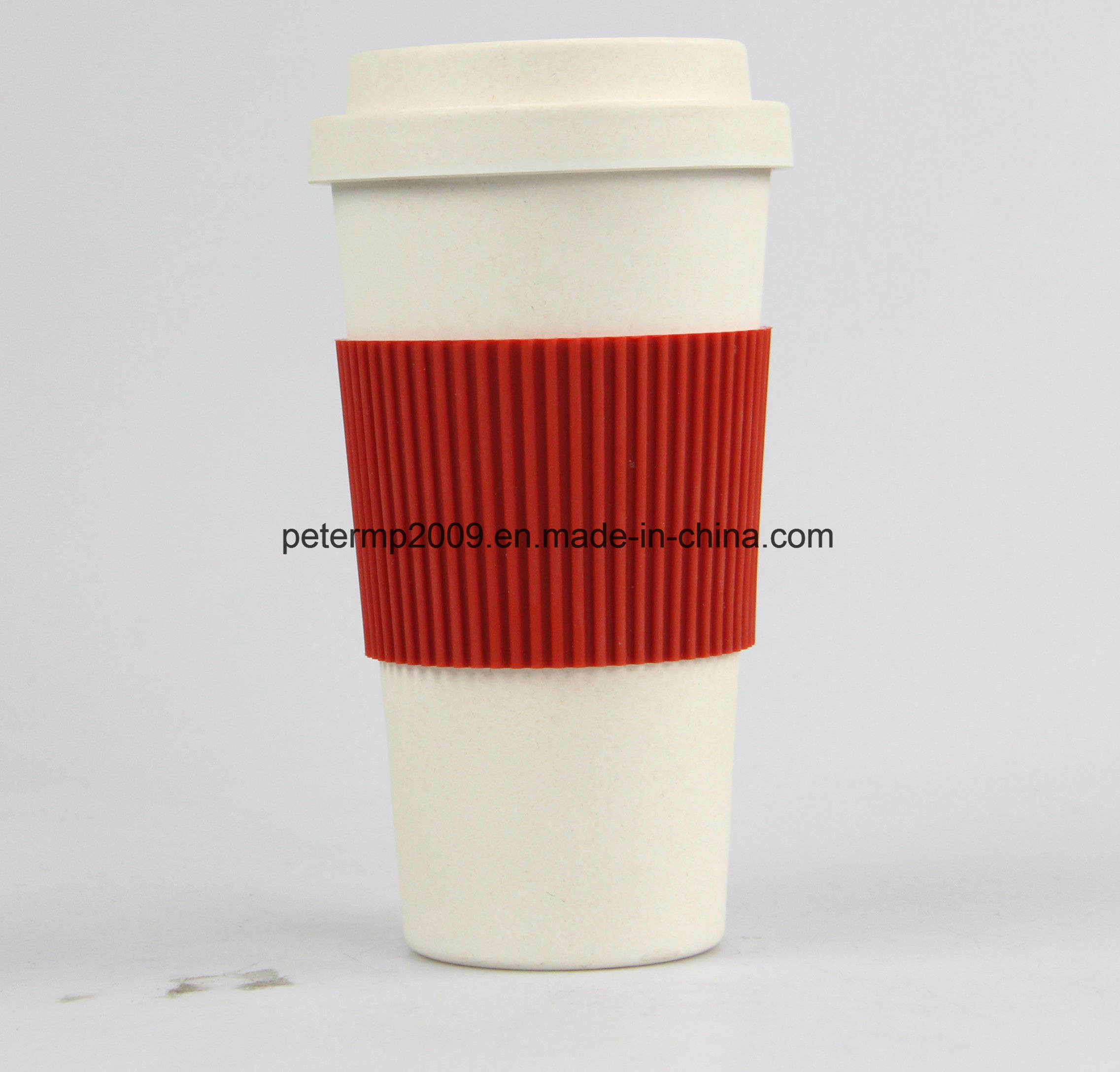 18oz Biodegradable Bamboo Fiber Coffee Cup with Silicone Lid