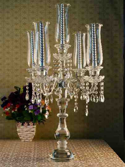 High Quality Tall Crystal Candle Holder (ks270402)