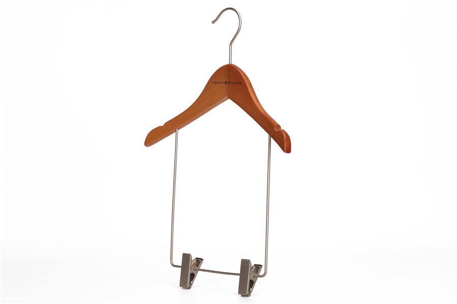 New Style Wooden Clothes Hanger with Clips