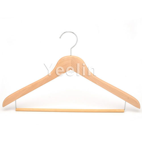 Natural Wood Clothes Hanger with Pant-Bar (YW200-0113-Q)