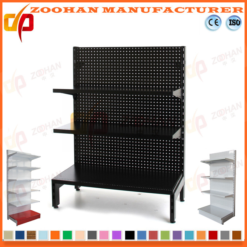 3 Level Customized Supermarket Hole Back Wall Display Shelving Unit (Zhs566)