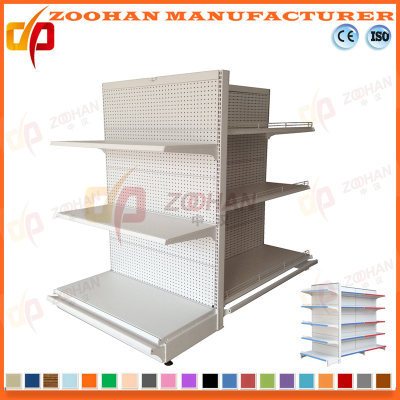 Factory Customized Supermarket Perforated Back Gondola Display Shelving (Zhs299)