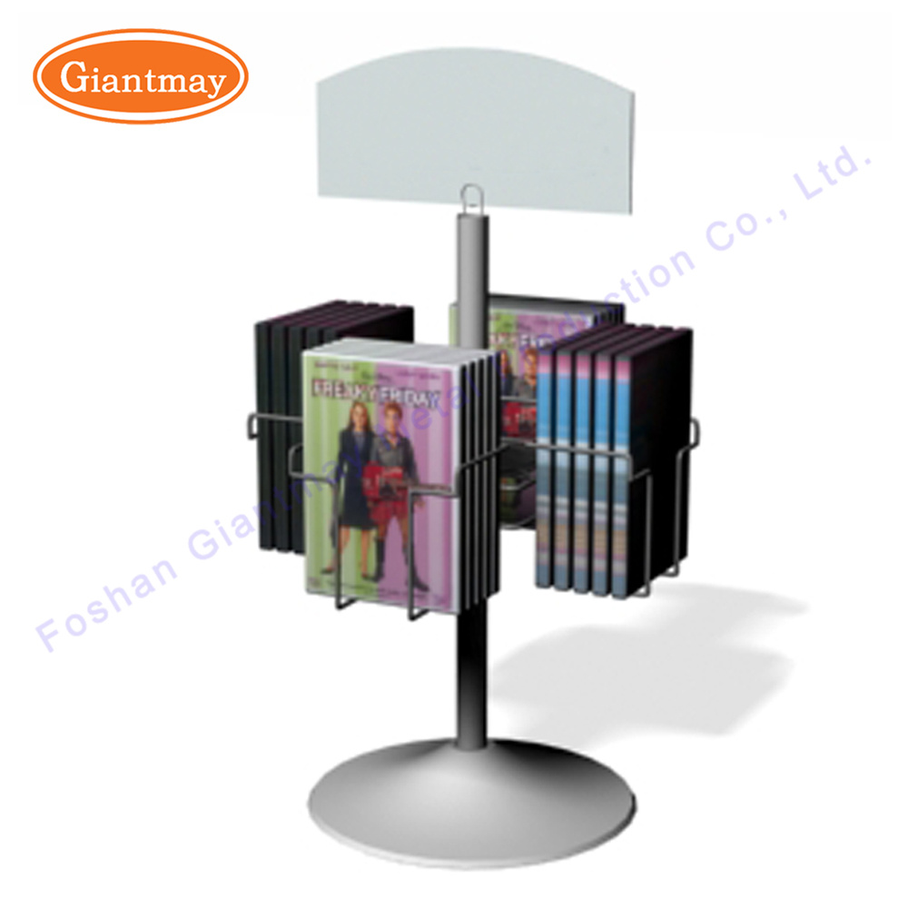 Table Top Metal Rotating Wire DVD CD Display Rack