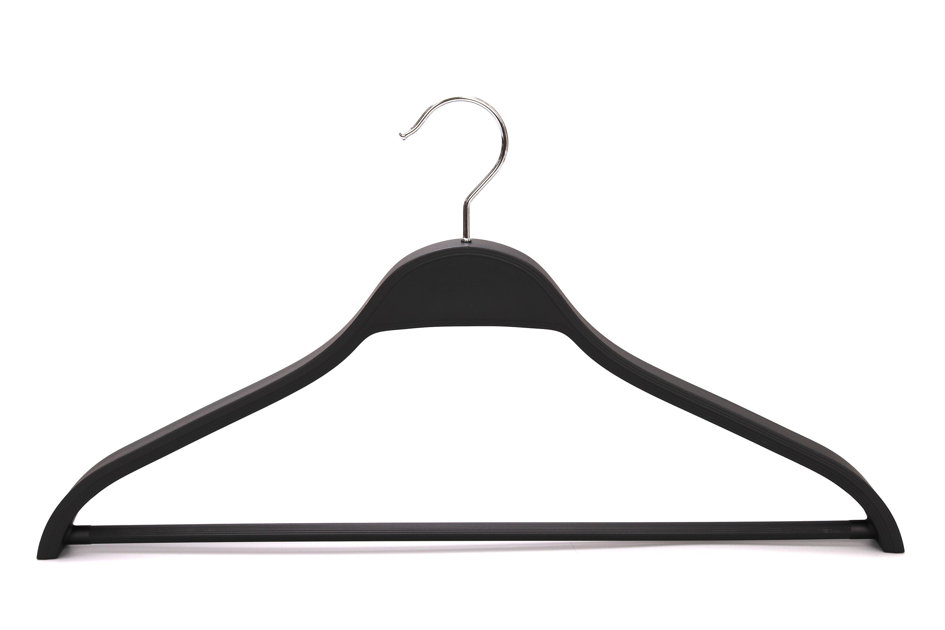 Premium Quality Black Plastic Hangers for Clothes with Bar