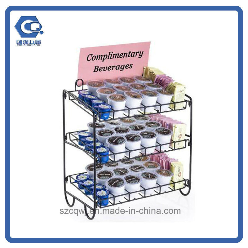 Counter Top Metal Wire 3-Layer Coffee Capsule Display Rack