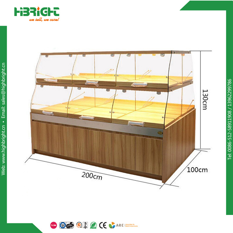 Supermarket Wood Bakery Bread Display Stand Shelves Rack