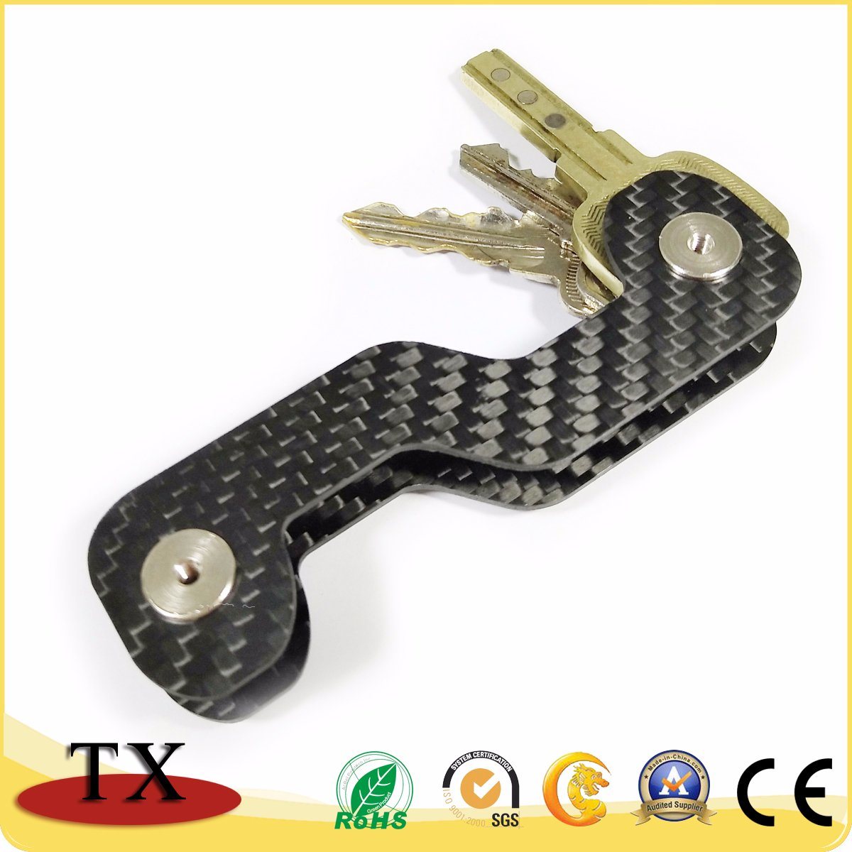 Carbon Fiber Compact Key Holder Key Organizer