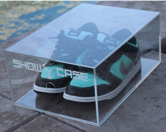 Custom Top Quality Clear Acrylic Drop Front Shoe Display Box