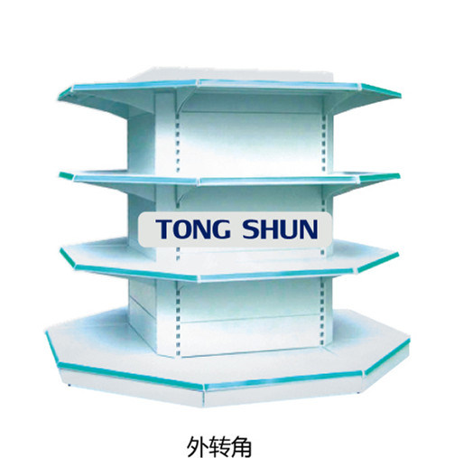 Plastic Coating Metal Round Style/Four Column Style Supermarket Shelf